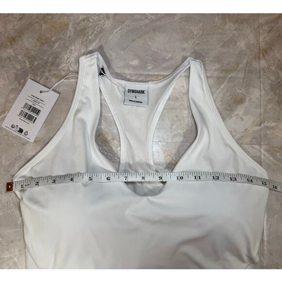 NWT Women’s Gymshark Body Fit Mesh Crop Tank – White, Size Large - Picture 5 of 6